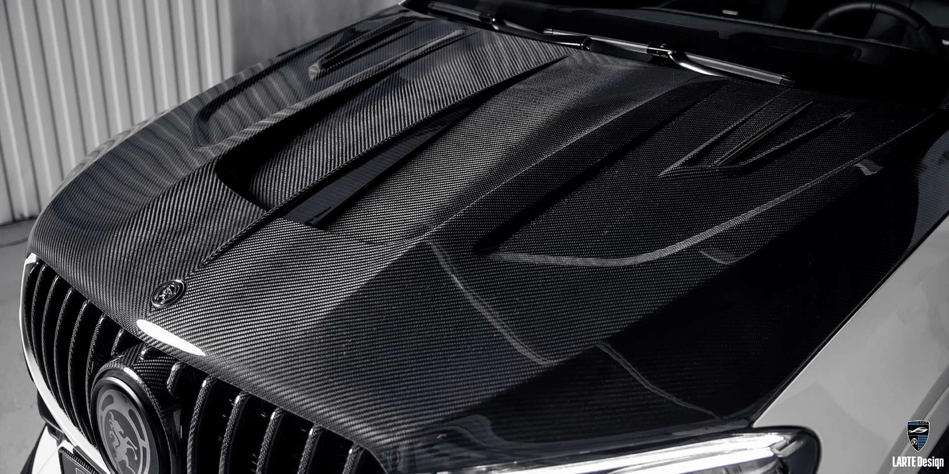 Mercedes carbon fiber hood and exterior carbon fiber parts designed for performance and aerodynamic stability