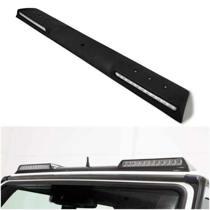 W463 W461 G55 G65 G63 G500 Mercedes G Wagon G class Front Roof Fiberglass Lip Spoiler with LED