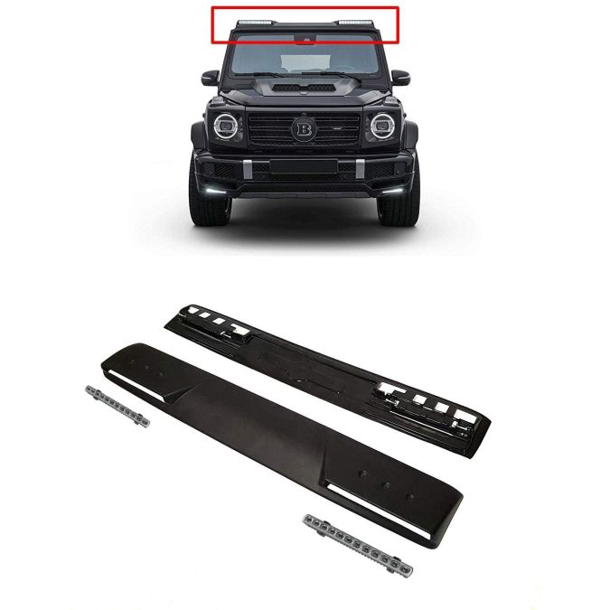 W463A W464 Mercedes G Wagon G Class Front Roof Fiberglass Lip Spoiler with LED