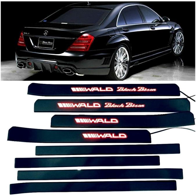 W221 Black Bison Wald Style S65 S500 S550 S600 Mercedes-Benz S Class Entrance mouldings LED Illuminated Door Sills Interior Trims 