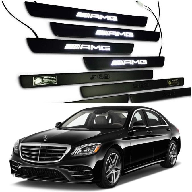 W222 AMG S63 Style S65 S500 S550 S600 Mercedes-Benz S Class Entrance mouldings LED Illuminated Door Sills Interior Trims