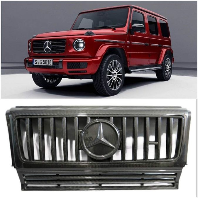 Mercedes G Wagon Class G500 G55 G63 G65 W463 Conversion to W464 2018+ New Style Front Set Full Grille Frame Insertion Star Trim Part Cover Carbon