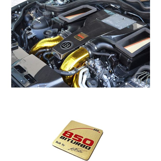 W463 G-Class G63 G65 G55 G500 Mercedes-Benz Brabus 850 Engine V8 Biturbo Style Engine Bay Logo Engine Compartment Emblem Badge Sticker