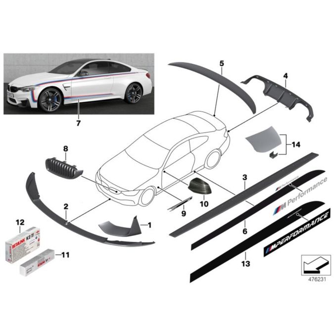 Genuine Right Driver Side OS Mirror Cover Cap Carbon RHD