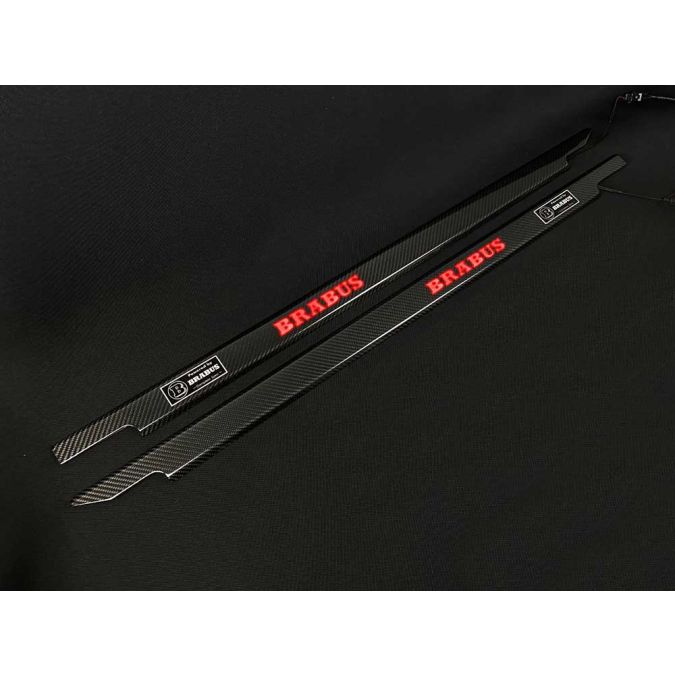 Brabus Door Sills – 2 Pcs Carbon Fiber Blue LED Illuminated for Mercedes-Benz G W463 3-Door G-Class