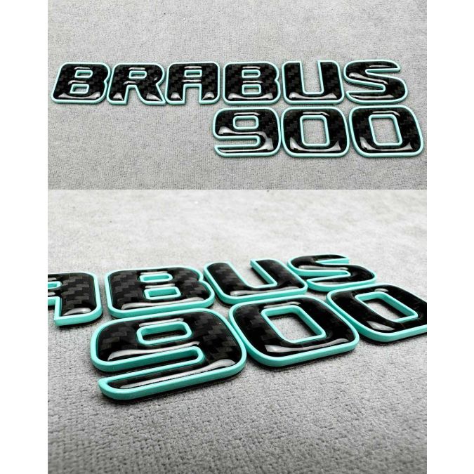Brabus Biturbo 900 Fender Badge in Tiffany Blue Carbon for Mercedes G Wagon W464 W463A W464