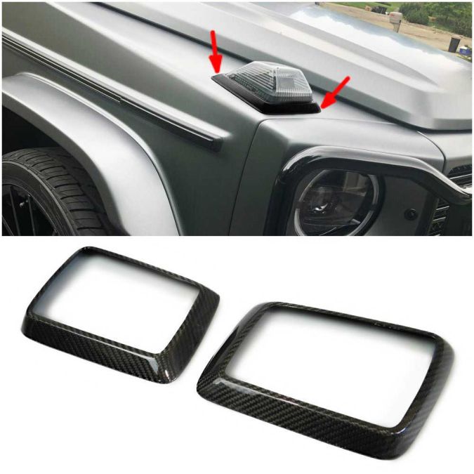 Carbon Fiber Markers Turn Signal Trim Frames for Mercedes-Benz G-Class W463A