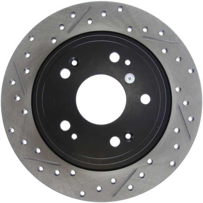 StopTech 09-10 Acura TSX / 08-10 Honda Accord Coupe/05-10 Sedan Right Rear Slotted & Drilled Rotor