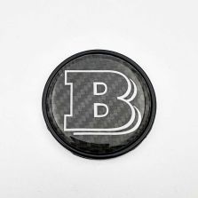2-Piece Gray Metal Carbon Brabus 53mm Emblem Badge for Mercedes-Benz W463A/W464 G-Class Hood and Trunk