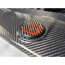 2-Piece Metal Carbon Brabus 53mm Emblem Badge for Mercedes-Benz G-Class W463/W463A Hood and Trunk