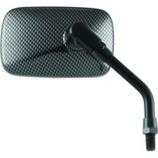 BikeMaster Mini Rectangle Mirror 10mm - Carbon Fiber - Each