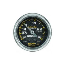 Boost/Vacuum: -30 to 30 PSI - Carbon Fiber Mechanical Gauge (2 1/16)