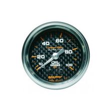 Oil Pressure: 0-100 PSI - Carbon Fiber Mechanical Gauge (2 1/16)