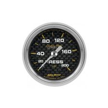 Pressure Gauge: 0-200 PSI - Carbon Fiber Mechanical Gauge (2 1/16)