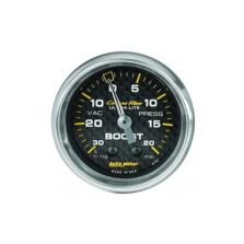 Boost/Vacuum: -30 to 20 PSI - Carbon Fiber Mechanical Gauge (2 5/8)