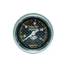 Fuel Pressure: 0-15 PSI - Carbon Fiber Mechanical Gauge (2 5/8)