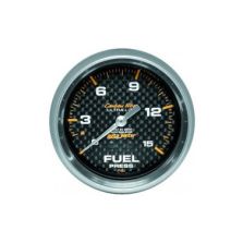Fuel Pressure w/ Isolator: 0-15 PSI - Carbon Fiber Mechanical Gauge ( 2 5/8)