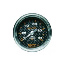 Oil Pressure: 0-100 PSI - Carbon Fiber Mechanical Gauge (2 5/8)