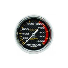 Nitrous Pressure: 0-2000 PSI - Carbon Fiber Mechanical Gauge (2 5/8)