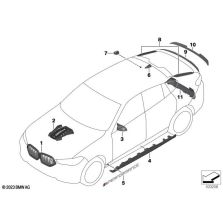 Genuine M Performance Front Ornamental Grille Carbon Fits F96 51712467263