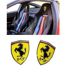 Ferrari Style Seat Badges Interior Emblem Kit Seats Logo Badge for Ferrari F430 Spider 430 Scuderia 488 GTB California 599 GTB Fiorano 458 Italia 599 GTO Ferrari FF and Other Cars Set 2 pc