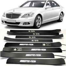 W221 AMG S65 Style S65 S500 S550 S600 Mercedes-Benz S Class Entrance mouldings LED Illuminated Door Sills Interior Trims 