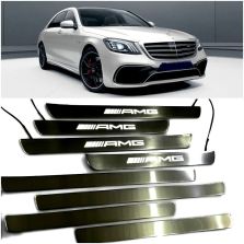 W222 AMG Style S65 S63 S500 S550 S600 Mercedes-Benz S Class Entrance mouldings LED Illuminated Door Sills Interior Trims 