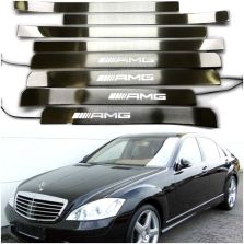 W221 AMG Style S65 S500 S550 S600 Mercedes-Benz S Class Entrance mouldings LED Illuminated Door Sills Interior Trims 