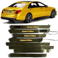 W221 Limited Edition Style S65 S500 S550 S600 Mercedes-Benz S Class Entrance mouldings LED Illuminated Door Sills Interior Trims 