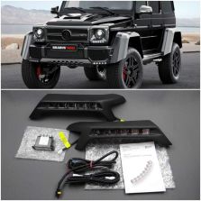 Mercedes W463 G Wagon Class Front Bumper Fiberglass Lip Spoiler 4x4 Brabus Style with LEDs Set