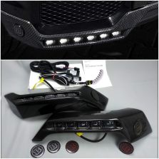 Mercedes W463 G500 G55 G63 G65 G Wagon Class Front Bumper Carbon Fiber Lip Spoiler with LED Brabus Style