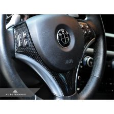 AutoTecknic Carbon Fiber Steering Wheel Trim - E90/ E92/ E93 3-Series/ E82 1-Series with Sport Package