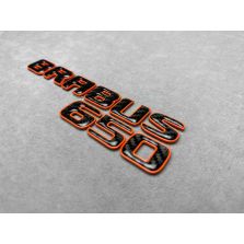 Brabus 650 Rear Emblem Orange Metal and Carbon for Mercedes G Class