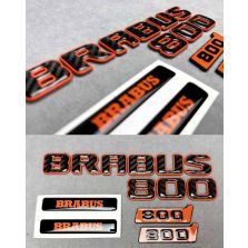 Orange tail Brabus G800 badges set with carbon letters for Mercedes G Class