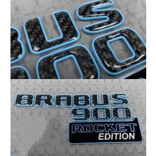 Brabus 900 Rocket Edition badges set with blue trim for Mercedes G Class trunk
