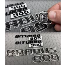 Brabus Biturbo 900 Carbon fiber and Black trim logo for Mercedes G Class trunk