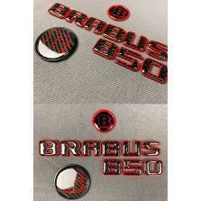 Carbon Brabus B50 emblem set front and tail logos for Mercedes Benz S-Class