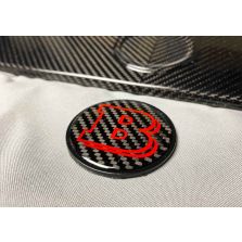 Brabus logo of carbon fiber with red trim for Mercedes G Class hood scoop