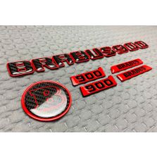 Brabus 900 badges set Carbon fiber + metal inserts for Mercedes Benz
