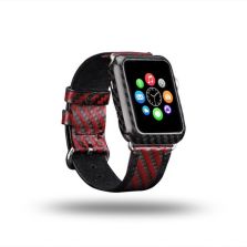 CD Rotes Carbon Leder Armband Apple Watch