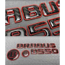 Front grill and Rear Brabus B550 carbon emblems set for Mercedes S-Class
