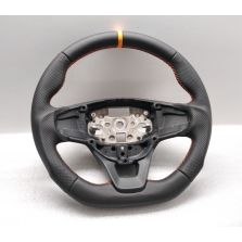 2018 FORD TRANSIT CUSTOM MK8 STEERING WHEEL FLAT NEW LEATHER ORANGE + CARBON