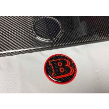 Carbon Brabus logo with red trim on bonnet for Mercedes G Class