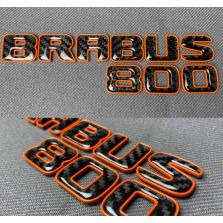 Tail Brabus 800 carbon badges with orange trim for G-Wagon