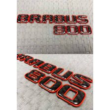 Carbon fiber Brabus 800 logo with Red trim for Mercedes Benz G Class trunk