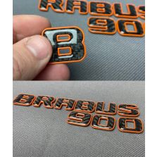 Brabus 900 Carbon fiber and Orange trim logo for Mercedes G Class trunk