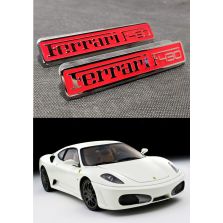 Ferrari F430 Emblems Floor Mats Interior Red Insertion Badges Emblems Metallic Chrome Polished Decals Stickers