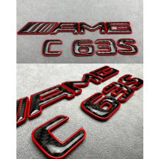 Tail Emblem AMG C63 S in Red and Carbon