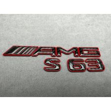 Carbon fiber AMG S63 Tail Badge in Red color