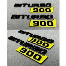 Brabus Biturbo 900 Fender Yellow Metal Badge for Mercedes-Benz G Wagon W464, W463A and W463